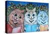 Carol Singing Cats, C.1930-Louis Wain-Stretched Canvas