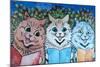 Carol Singing Cats, C.1930-Louis Wain-Mounted Giclee Print