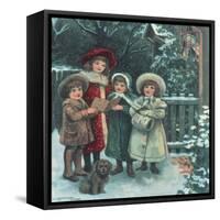 Carol Singing-null-Framed Stretched Canvas