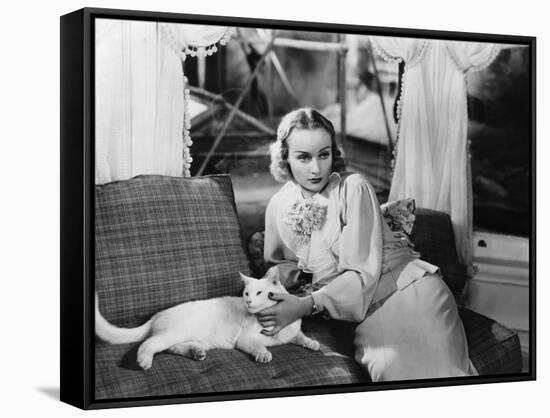 CAROLE LOMBARD (b/w photo)-null-Framed Stretched Canvas