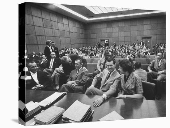 Carole Tregoff and Dr. Bernard Finch During Recess of Murder Trial-Ralph Crane-Stretched Canvas