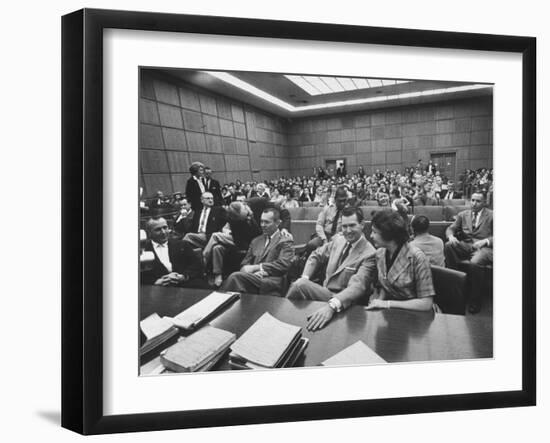 Carole Tregoff and Dr. Bernard Finch During Recess of Murder Trial-Ralph Crane-Framed Photographic Print