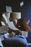 Young Woman with Long Hair Indoors with Paper-Carolina Hernandez-Photographic Print