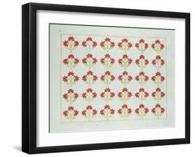 Carolina Lily Coverlet, Maryland, Appliqued and Trapunto Quilted, Circa 1850-null-Framed Giclee Print