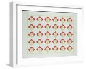 Carolina Lily Coverlet, Maryland, Appliqued and Trapunto Quilted, Circa 1850-null-Framed Giclee Print