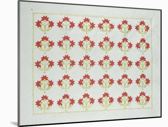 Carolina Lily Coverlet, Maryland, Appliqued and Trapunto Quilted, Circa 1850-null-Mounted Giclee Print