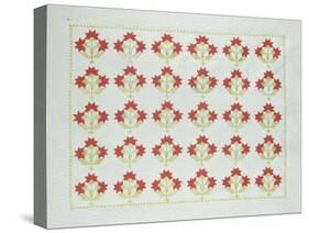 Carolina Lily Coverlet, Maryland, Appliqued and Trapunto Quilted, Circa 1850-null-Stretched Canvas