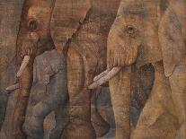 Elefantes en el Papel Tres-Carolina Luzon-Framed Stretched Canvas