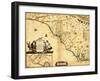 Carolinas with North to the Right - Panoramic Map-Lantern Press-Framed Art Print