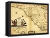 Carolinas with North to the Right - Panoramic Map-Lantern Press-Framed Stretched Canvas