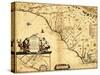 Carolinas with North to the Right - Panoramic Map-Lantern Press-Stretched Canvas