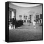 Caroline and John Jr. Dance in the Oval Office as President Kennedy Claps. 1962-null-Framed Stretched Canvas