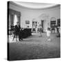 Caroline and John Jr. Dance in the Oval Office as President Kennedy Claps. 1962-null-Stretched Canvas