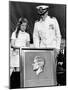 Caroline Kennedy and Capt Earl Yates, Commander of Aircraft Carrier, USS John F Kennedy-null-Mounted Photo