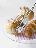 Milk Rolls and Croissant with Cake Tongs-Caroline Martin-Framed Stretched Canvas