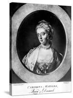 Caroline Matilda, Queen of Denmark and Norway, Engraved by Brookshaw-Francis Cotes-Stretched Canvas