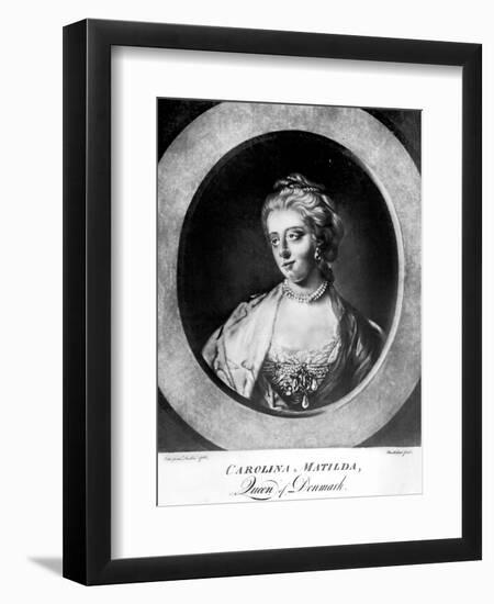 Caroline Matilda, Queen of Denmark and Norway, Engraved by Brookshaw-Francis Cotes-Framed Giclee Print