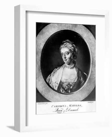 Caroline Matilda, Queen of Denmark and Norway, Engraved by Brookshaw-Francis Cotes-Framed Giclee Print