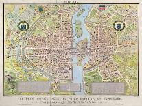 Plan de La Tapisserie, Map of Paris, Originally a Tapestry Made in circa 1570, 1818-Caroline Naudet-Stretched Canvas