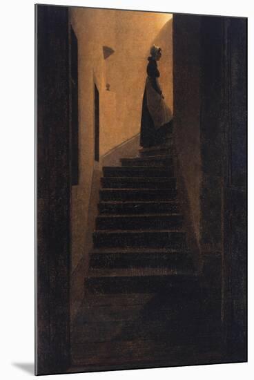 Caroline on the Stairs, 1825-Caspar David Friedrich-Mounted Premium Giclee Print