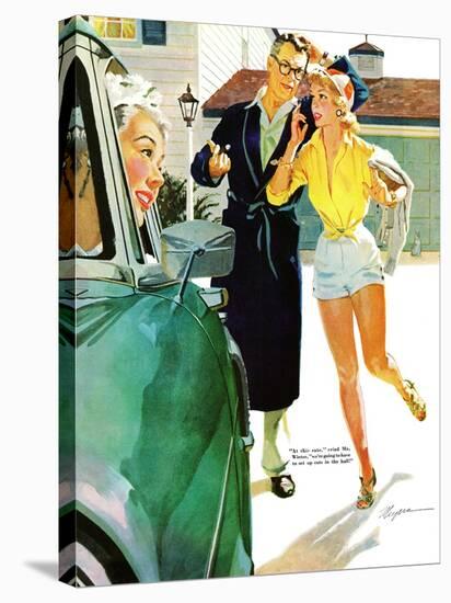 Caroline's Men - Saturday Evening Post "Leading Ladies", April 22, 1955 pg.26-Robert Meyers-Stretched Canvas