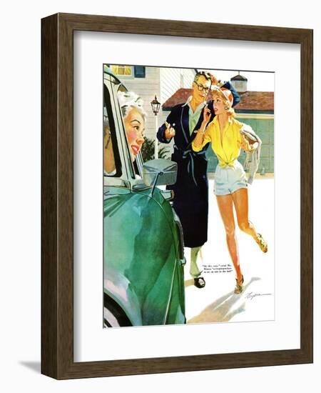 Caroline's Men - Saturday Evening Post "Leading Ladies", April 22, 1955 pg.26-Robert Meyers-Framed Giclee Print