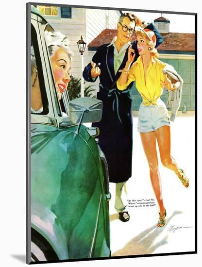 Caroline's Men - Saturday Evening Post "Leading Ladies", April 22, 1955 pg.26-Robert Meyers-Mounted Giclee Print