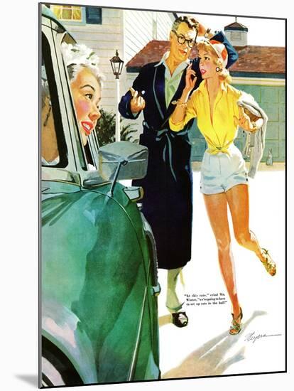 Caroline's Men - Saturday Evening Post "Leading Ladies", April 22, 1955 pg.26-Robert Meyers-Mounted Giclee Print