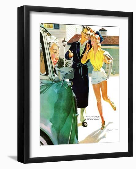 Caroline's Men - Saturday Evening Post "Leading Ladies", April 22, 1955 pg.26-Robert Meyers-Framed Giclee Print