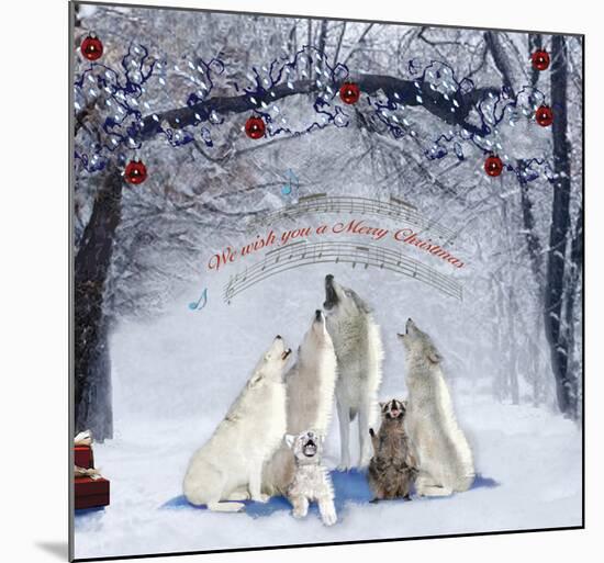 Caroling Wolves-Nancy Tillman-Mounted Art Print