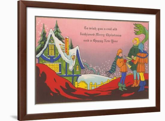 Carollers by Old House-null-Framed Art Print