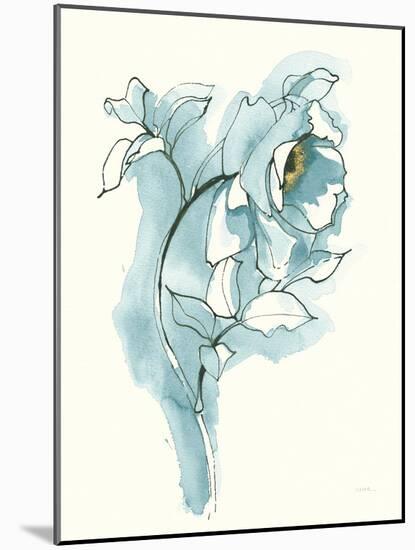 Carols Roses III Blue-Shirley Novak-Mounted Art Print