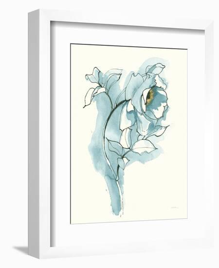 Carols Roses III Blue-Shirley Novak-Framed Art Print