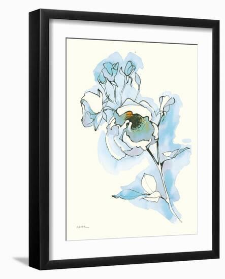 Carols Roses IV Blue-Shirley Novak-Framed Art Print