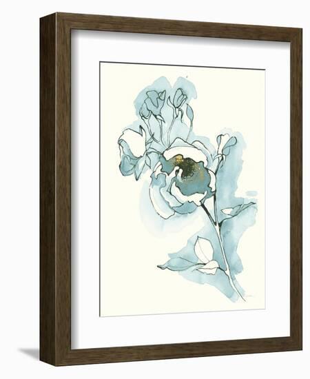 Carols  Roses IV Cerulean-Shirley Novak-Framed Art Print