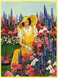 "Cutting Flowers from Her Garden," Country Gentleman Cover, August 1, 1933-Carolyn Haywood-Giclee Print