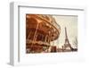 Carousel & Eiffel Tower-Sunset-null-Framed Art Print