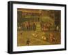 Carousel in the Courtyard of the Palais Du Belvedere (Oil on Canvas)-Italian School-Framed Giclee Print