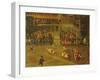 Carousel in the Courtyard of the Palais Du Belvedere (Oil on Canvas)-Italian School-Framed Giclee Print