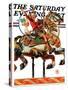 "Carousel Ride," Saturday Evening Post Cover, September 6, 1930-Joseph Christian Leyendecker-Stretched Canvas