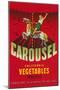 Carousel Vegetable Crate Label-null-Mounted Giclee Print