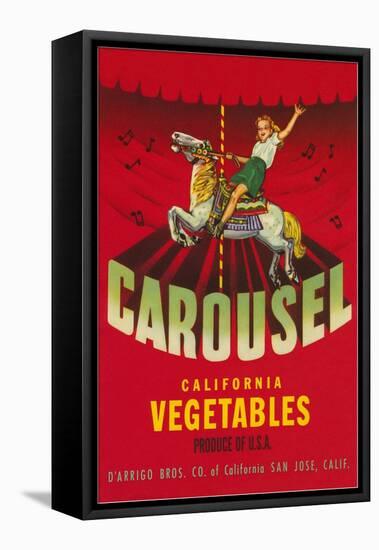 Carousel Vegetable Crate Label-null-Framed Stretched Canvas