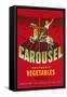 Carousel Vegetable Crate Label-null-Framed Stretched Canvas