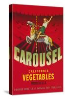 Carousel Vegetable Crate Label-null-Stretched Canvas