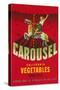 Carousel Vegetable Crate Label-null-Stretched Canvas