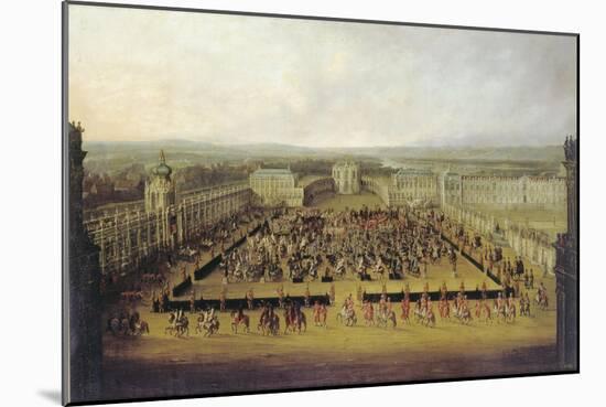 Caroussel Comique, Parade in the Zwingerhof, Dresden 1722, before 1725-Johann Alexander Thiele-Mounted Giclee Print