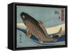 Carp, 1830-1844-Utagawa Hiroshige-Framed Stretched Canvas