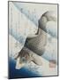 Carp Among Aquatic Leaves-Katsushika Taito II-Mounted Giclee Print