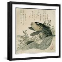 Carp Among Pond Plants, C.1800-Ryuryukyo Shinsai-Framed Giclee Print