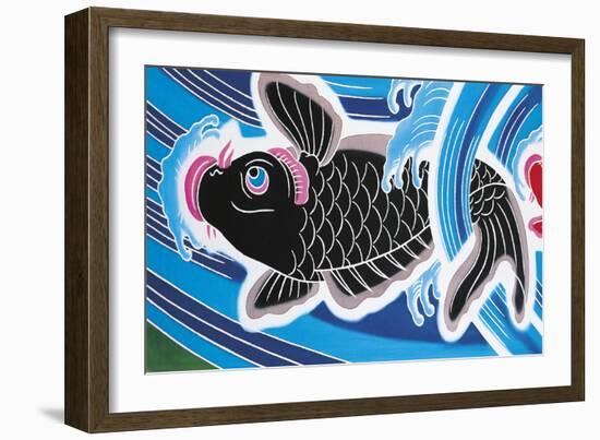 Carp Going Up Current-null-Framed Giclee Print